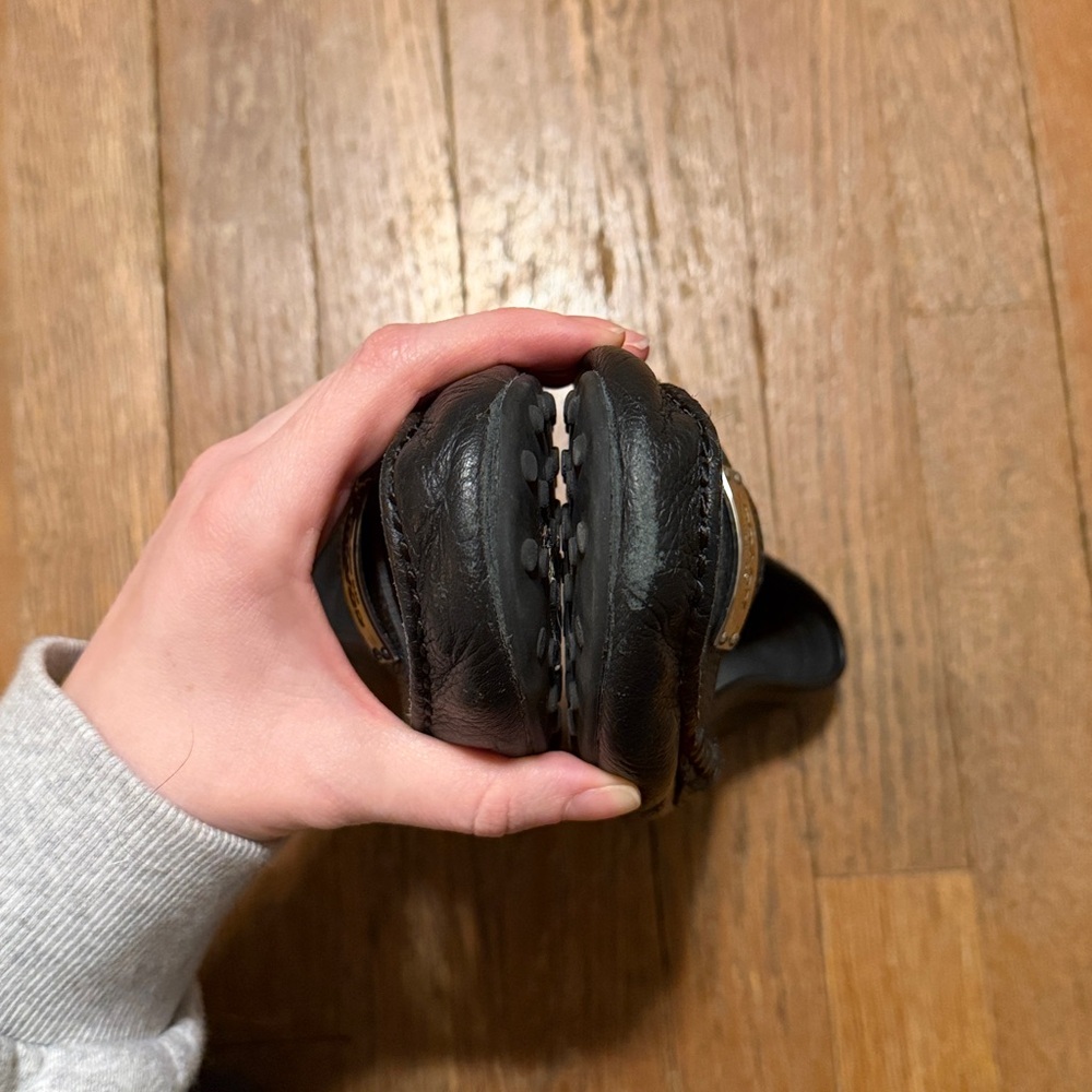 COACH 7-7.5 Fredrica Black Pebble Leather Loafers - Picture 5 of 8